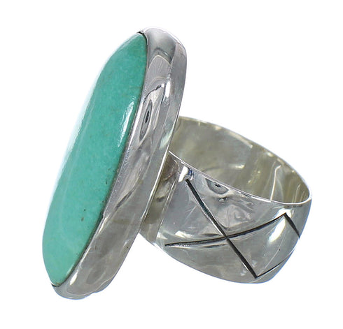 Turquoise Jewelry Sterling Silver Southwestern Ring Size 5-3/4 AX92693